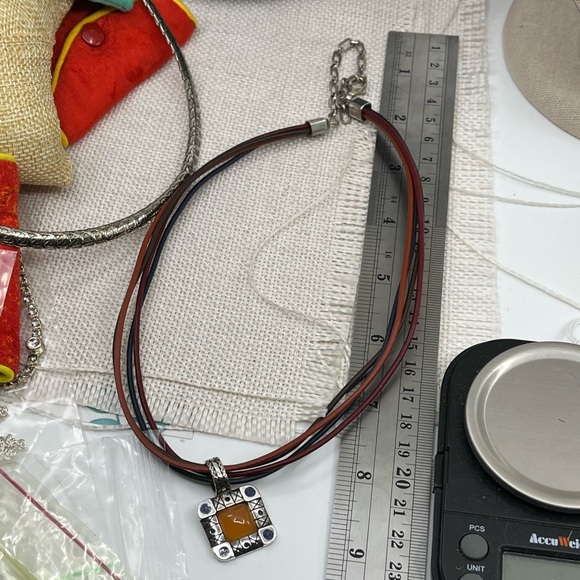 Vintage Ava Yetter Southwestern Pendant Necklace – Amber, Lapis, 925 Sterling - Picture 17 of 17